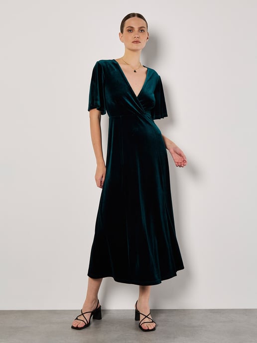 Apricot Maxikleid aus Samt in Wickeloptik - Image 2