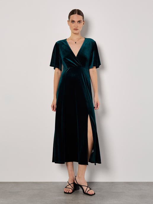 Apricot Maxikleid aus Samt in Wickeloptik - Image 5