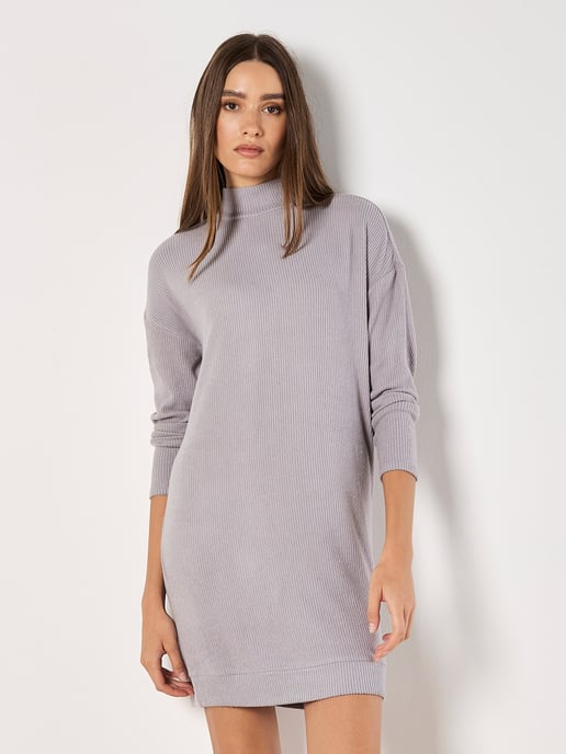 Apricot Minikleid aus Rippenstrick - Image 5