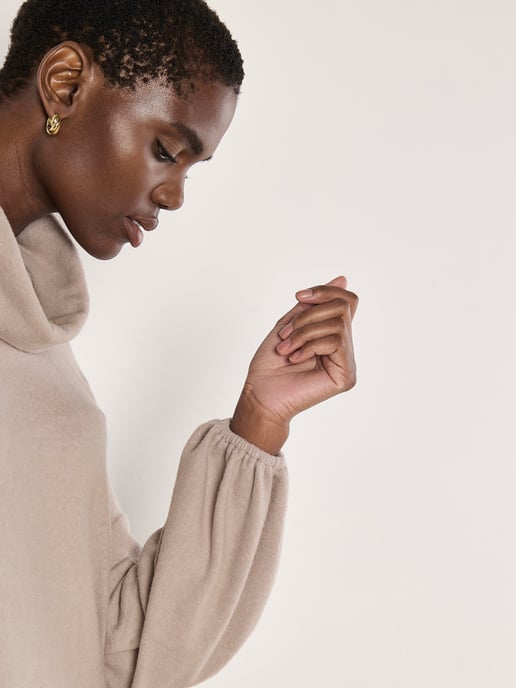 Apricot Weiches Midikleid aus Strick - Image 3