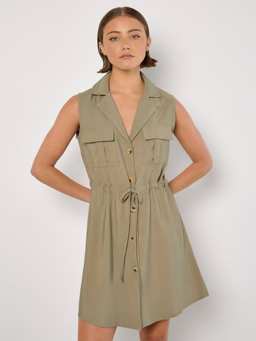 Apricot Utility Shirt Minikleid - Image 1