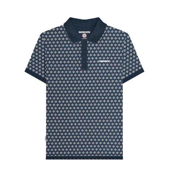 Lambretta - "Roundel" Poloshirt für Herren (Marine/Silber) - Image 1