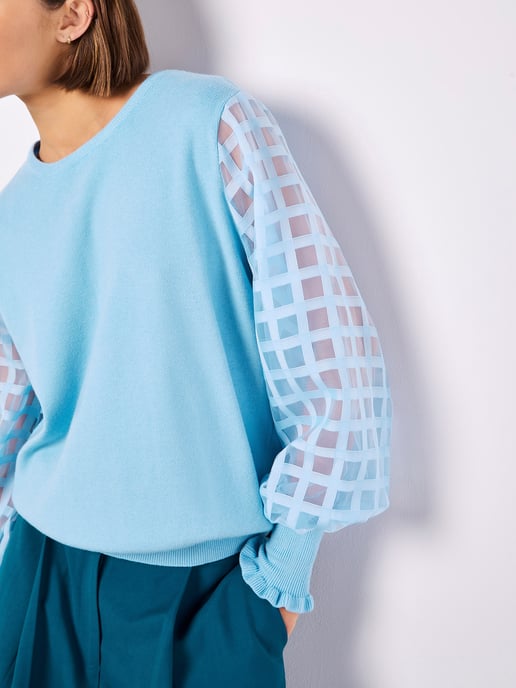 Apricot Organza-Quadrate-Arm-Pullover - Image 3