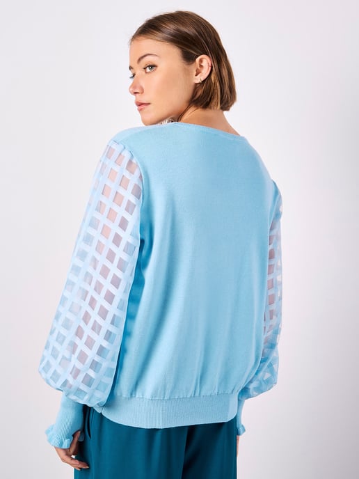 Apricot Organza-Quadrate-Arm-Pullover - Image 4