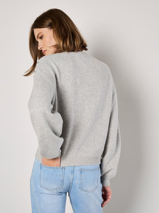 Apricot Mit Edelsteinen besetzter Pullover - Image 2