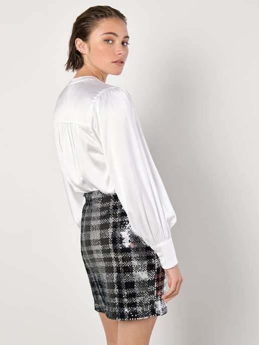 Apricot Karo-Paillettenminirock - Image 3