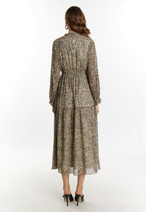 Faina Maxikleid mit Leoprint Damen Hellbeige Mehrfarbig - Image 3