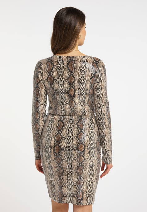 Faina Abendkleid mit Pailletten Damen Beige - Image 4