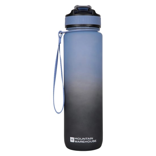 Mountain Warehouse - Wasserflasche, Druckdeckel, Ohne BPA, 1l (Blau/Schwarz) - Image 1