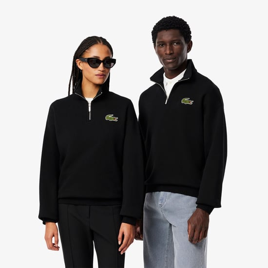 Lacoste - "Accent" Sweatshirt für Herren/Damen Unisex, Reißverschluss, lose Passform (Schwarz) - Image 2