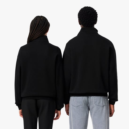 Lacoste - "Accent" Sweatshirt für Herren/Damen Unisex, Reißverschluss, lose Passform (Schwarz) - Image 3