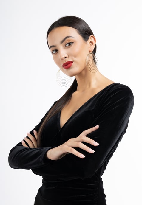 Faina samtkleid Damen schwarz - Image 5