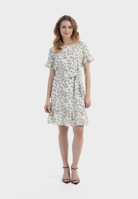 usha Midikleid mit Rüschen Damen wollweiß schwarz - Image 2