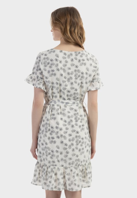 usha Midikleid mit Rüschen Damen wollweiß schwarz - Image 4