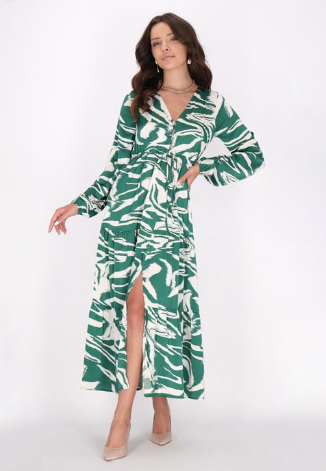 Faina Kleid Damen Grün Wollweiss - Image 3