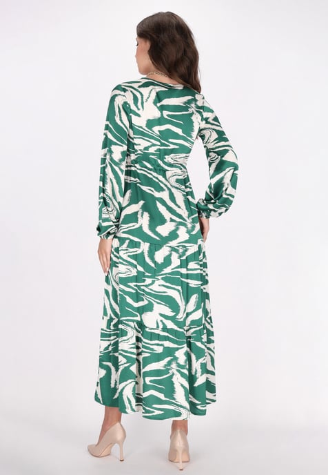 Faina Kleid Damen Grün Wollweiss - Image 4