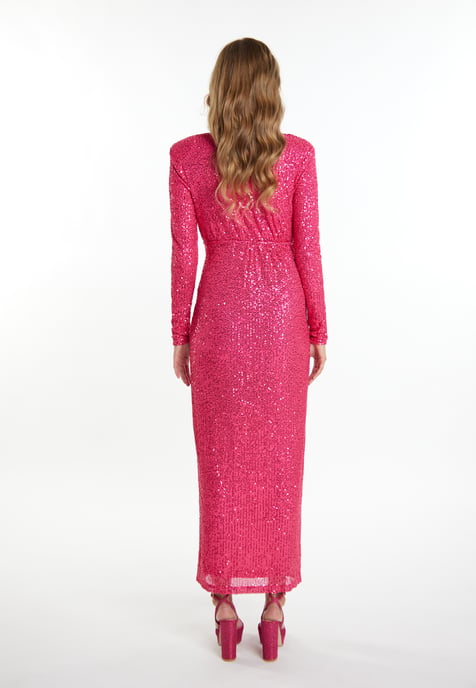 Faina Paillettenkleid Damen Rosa - Image 3
