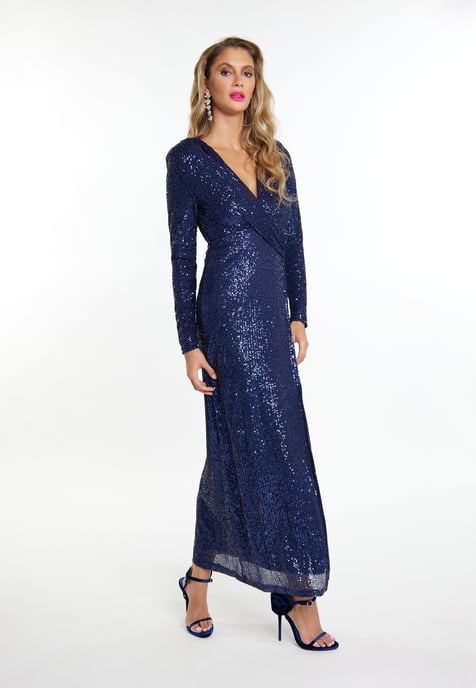Faina Paillettenkleid Damen Marine - Image 4