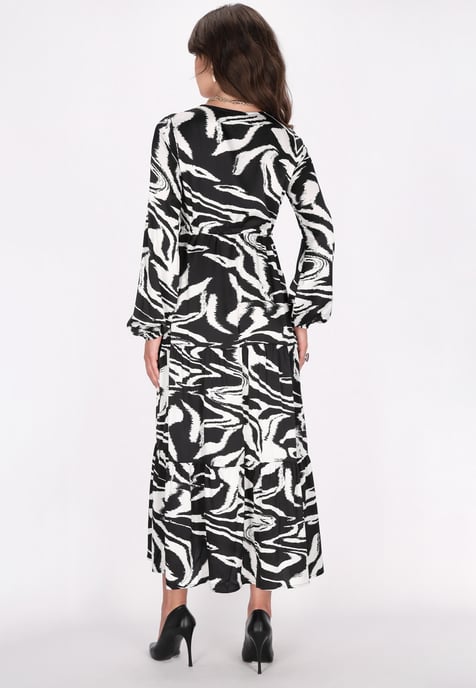 Faina Kleid Damen schwarz-wollweiß - Image 4