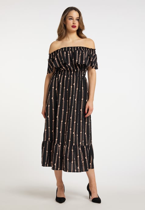 Faina Maxikleid mit Allover-Print Damen schwarz - Image 2