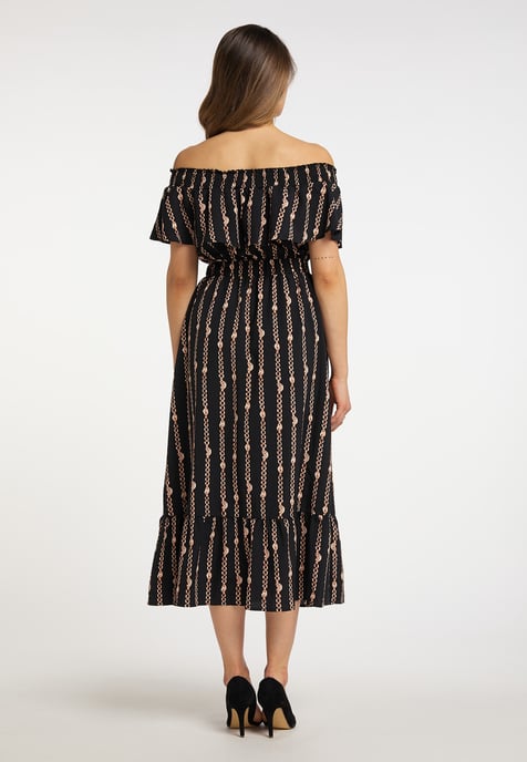 Faina Maxikleid mit Allover-Print Damen schwarz - Image 3