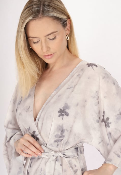 usha Kimonokleid Damen Grau Mehrfarbig - Image 5
