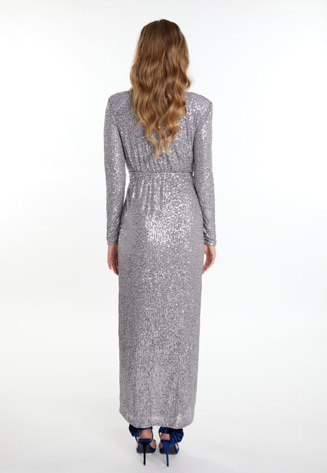 Faina Paillettenkleid Damen grau silber - Image 3