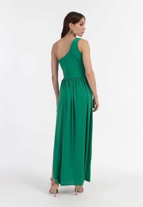 Faina One-Shoulder Maxikleid Damen Waldgrün - Image 3