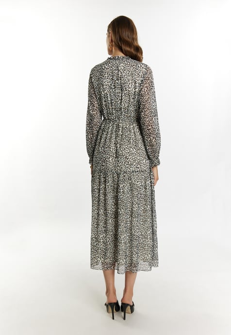Faina Maxikleid mit Leoprint Damen Weiss Mehrfarbig - Image 3