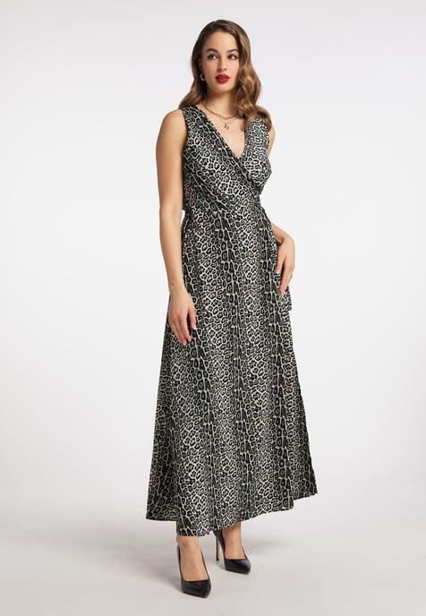 Faina Maxikleid mit Leoprint Damen Grau Leo - Image 2