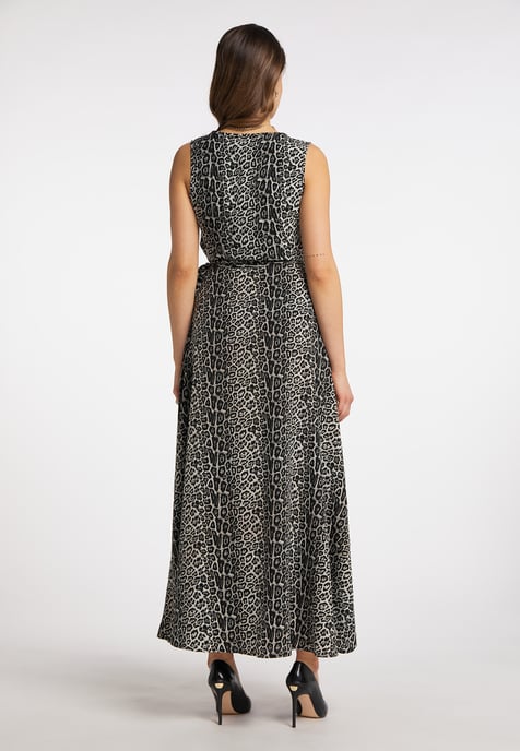 Faina Maxikleid mit Leoprint Damen Grau Leo - Image 4