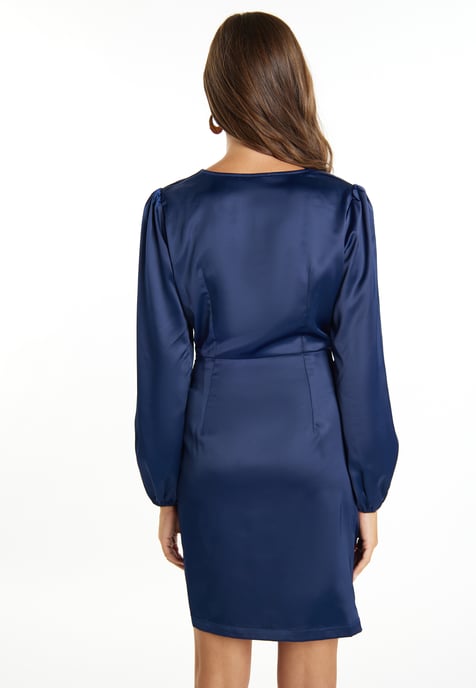 Faina Minikleid aus Satin Damen Marine - Image 4