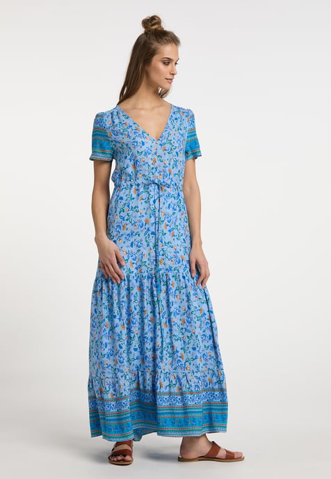 usha Maxikleid mit Blumenprint Damen Hellblau Mehrfarbig - Image 2
