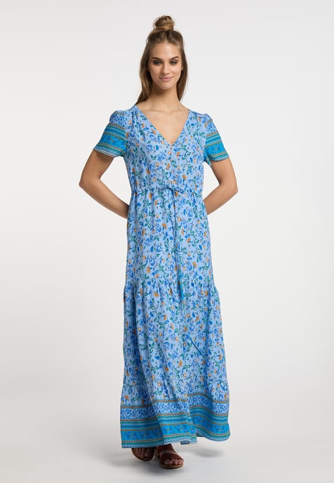 usha Maxikleid mit Blumenprint Damen Hellblau Mehrfarbig - Image 5