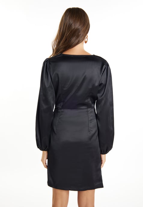 Faina Minikleid aus Satin Damen schwarz - Image 4