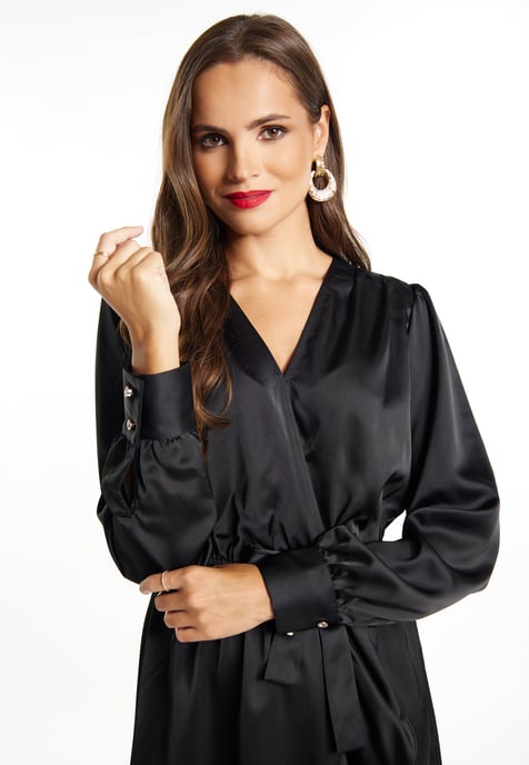 Faina Midi-Langarmkleid Damen schwarz - Image 5