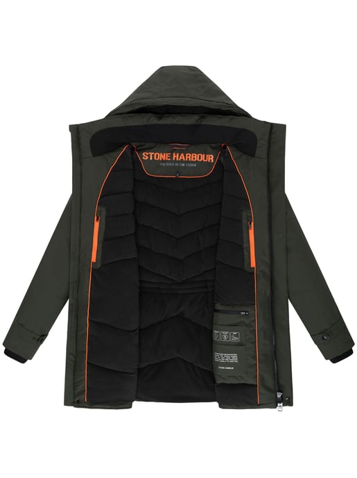 Stone Harbour Herren Winterjacke Emriis mit Fleecefutter & Kapuze - Image 5