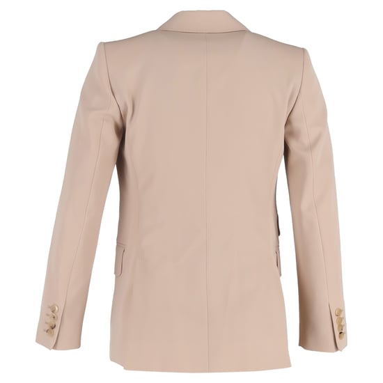 Max Mara Unno Einreiher-Blazer mit Taschen aus beigem Wollstoff - Image 3