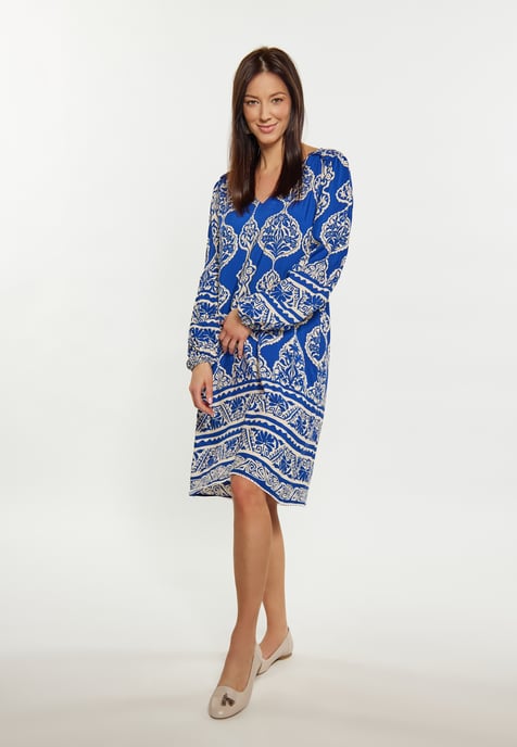 usha Kleid Damen royalblau Creme - Image 2