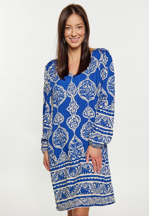 usha Kleid Damen royalblau Creme - Image 3