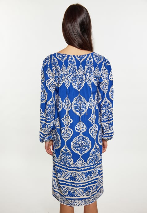 usha Kleid Damen royalblau Creme - Image 4