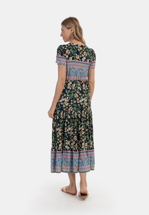 usha Sommerkleid Damen Marine Mehrfarbig - Image 3