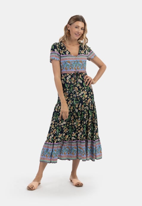 usha Sommerkleid Damen Marine Mehrfarbig - Image 4