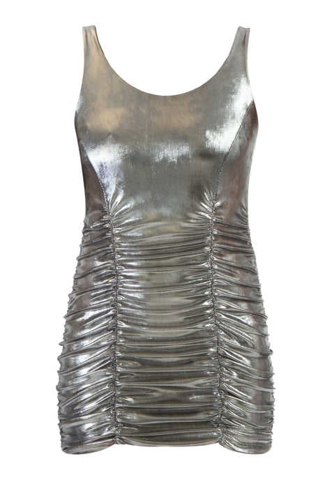 Faina Strick-Trägerkleid mini Damen Schwarz Metallic - Image 1