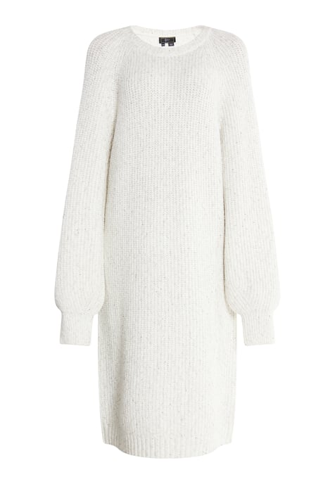 Faina Strickkleid Damen Wollweiss Melange Silber - Image 1