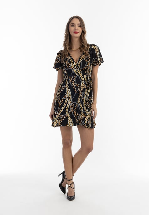 Faina Minikleid mit Allover-Print Damen schwarz - Image 2