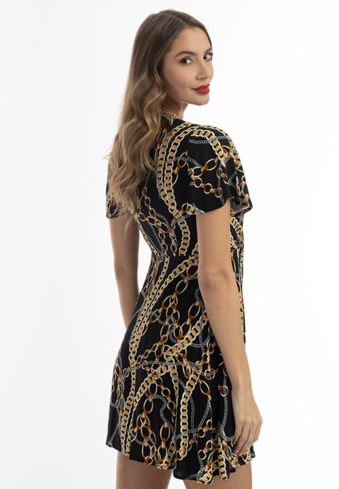 Faina Minikleid mit Allover-Print Damen schwarz - Image 4