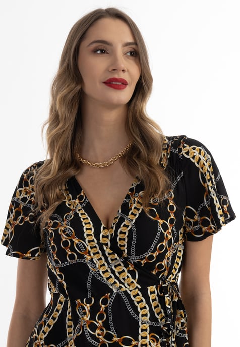 Faina Minikleid mit Allover-Print Damen schwarz - Image 5