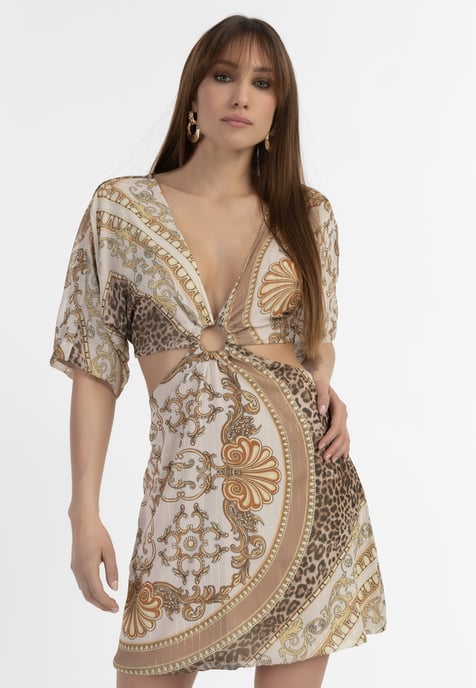 Faina Minikleid mit Cut-outs Damen weiss - Image 3