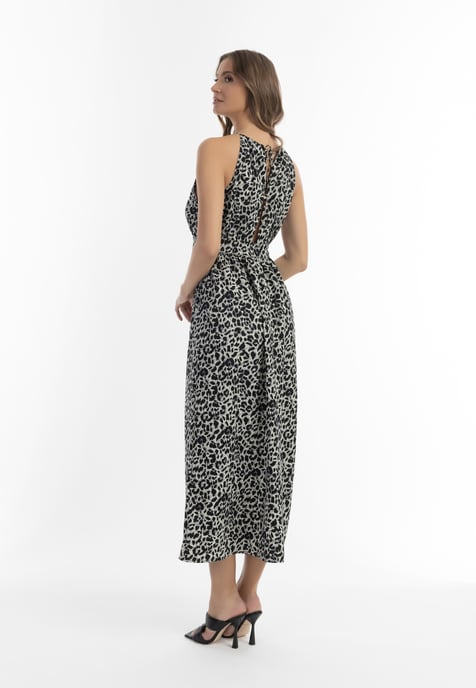 Faina Maxikleid mit Leoprint Damen Grau Leo - Image 3